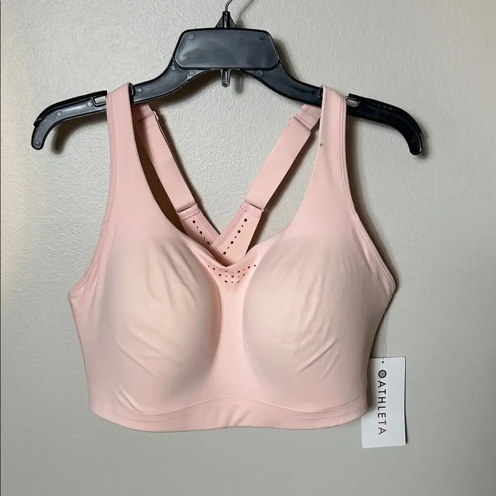 Athleta pink Phenomena B-DD crossback sports bra NWT, 40DD